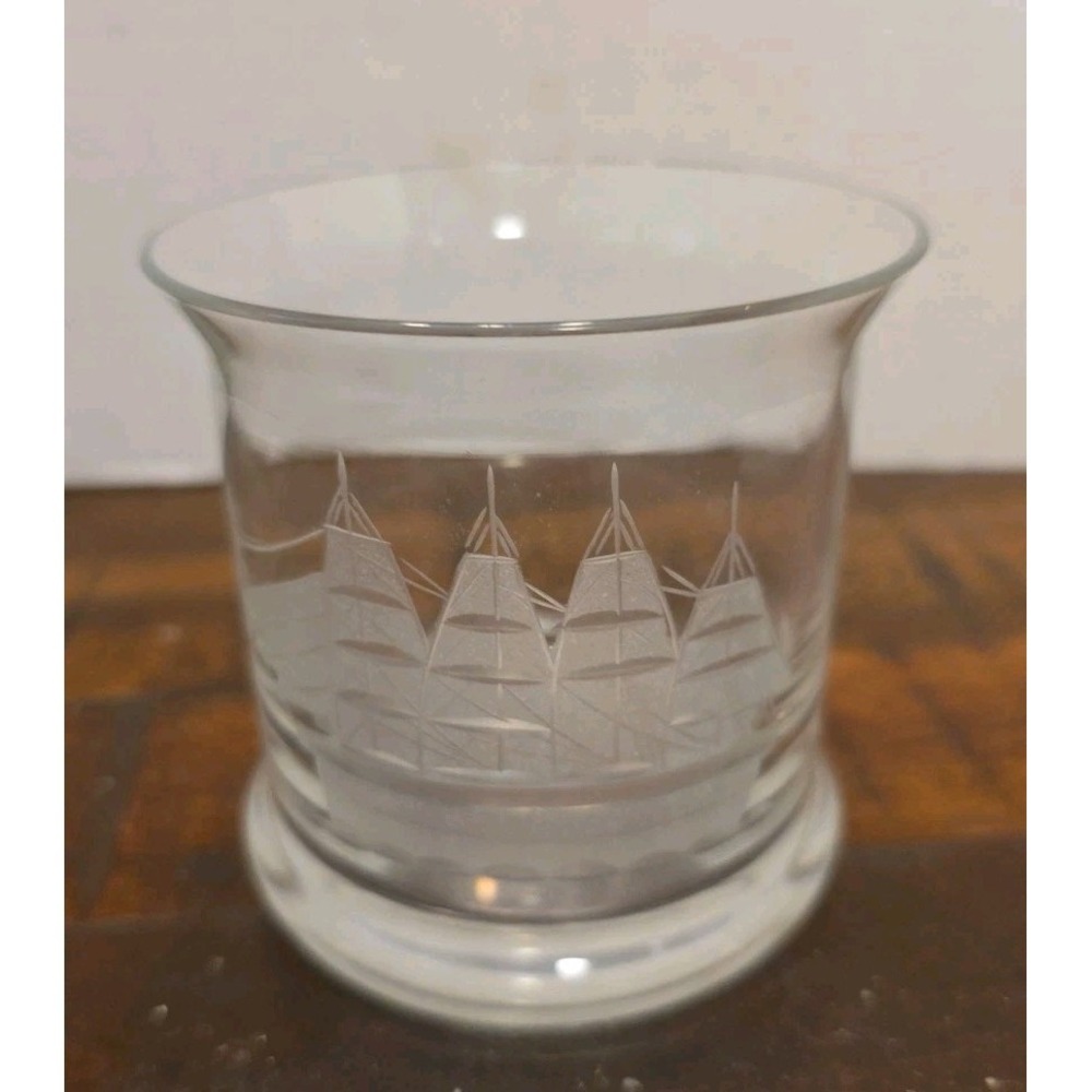 VTG, Clipper by Toscany, Hand Blown, Old Fashioned, Art Glasses, Hand Etched